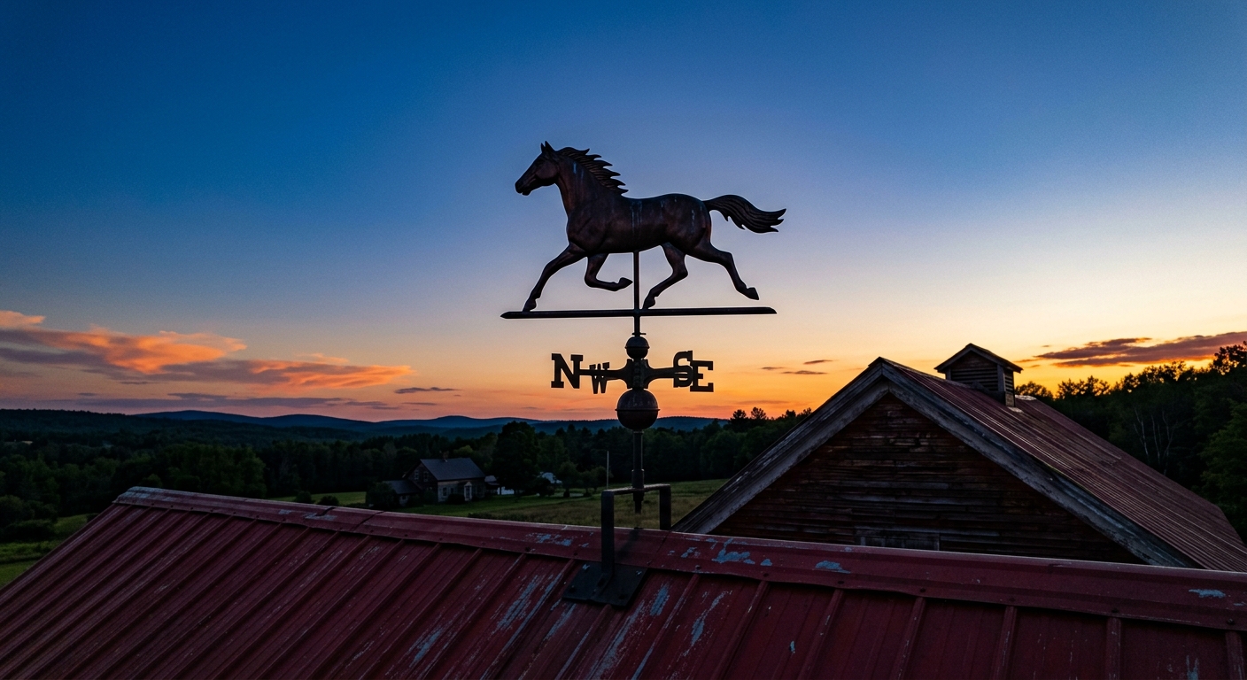 Hand-Cut Copper Weather Vane · Running Horse