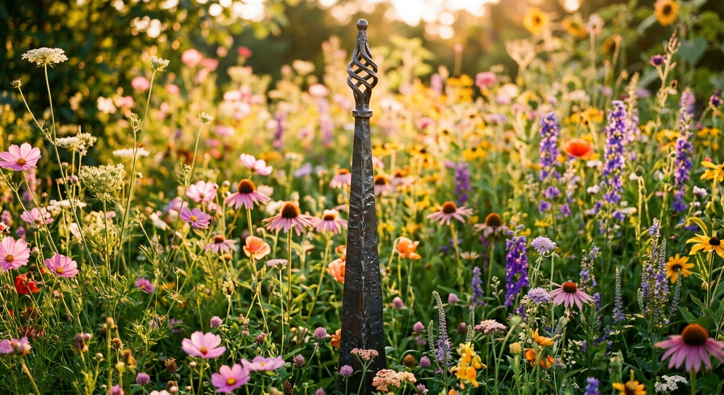Forged Iron Garden Spire