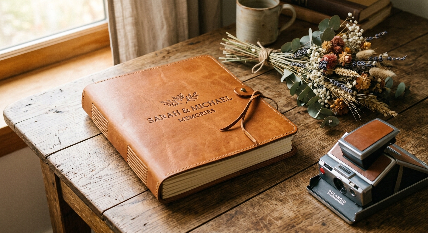 Hand-Stitched Leather Photo Album