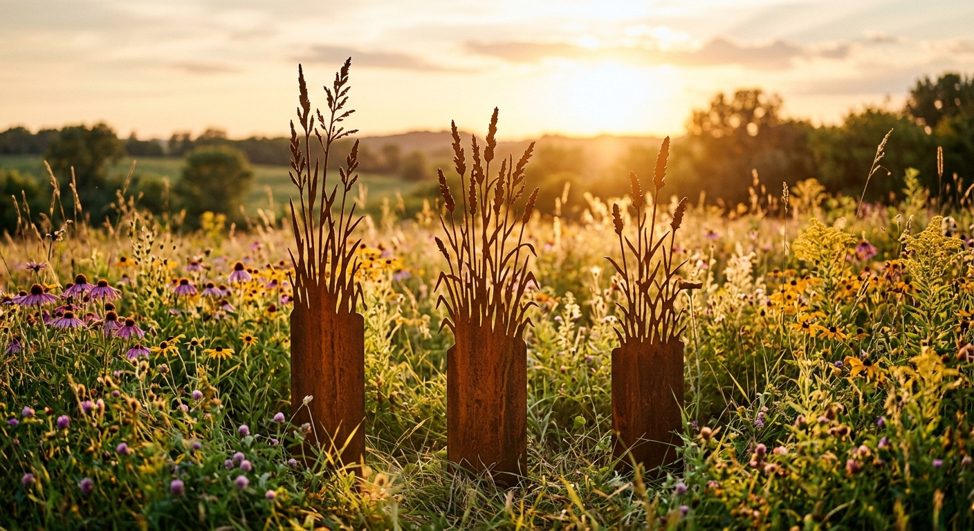 Prairie Grass Garden Stakes · Set of 3