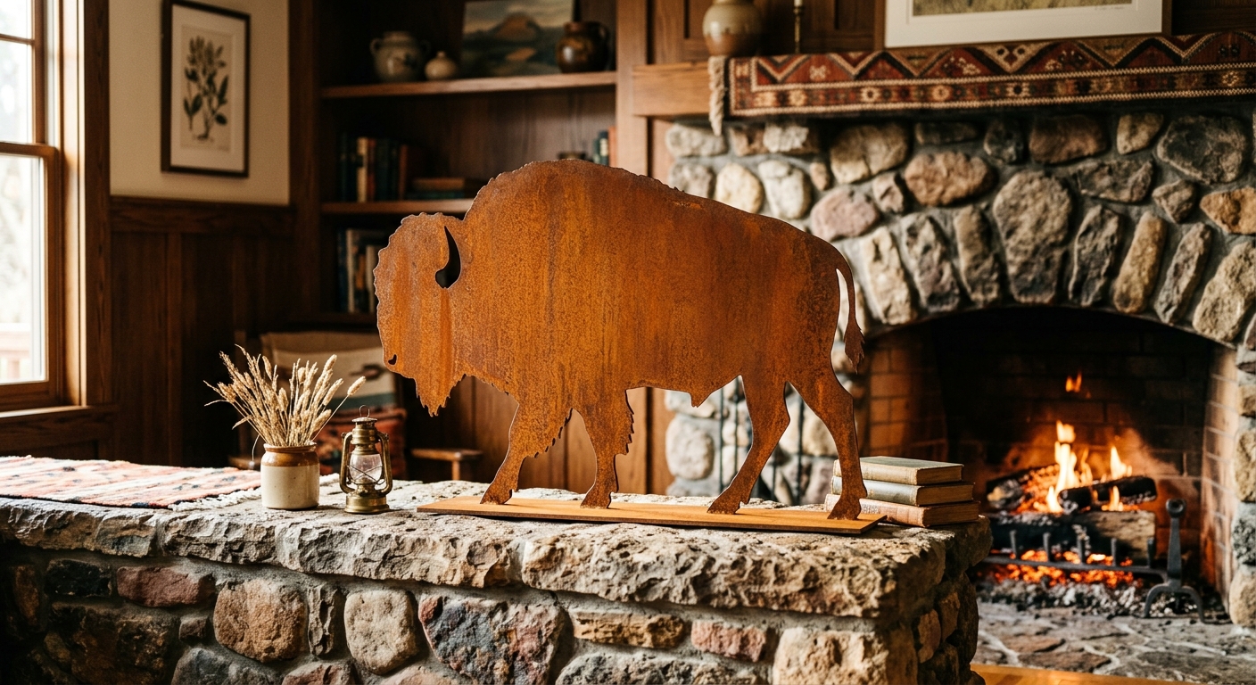 Bison Silhouette Sculpture · 36 inch