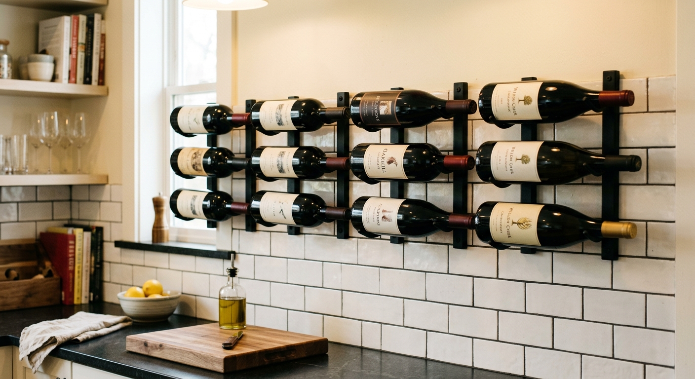 Twelve-Bottle Steel Wine Rack