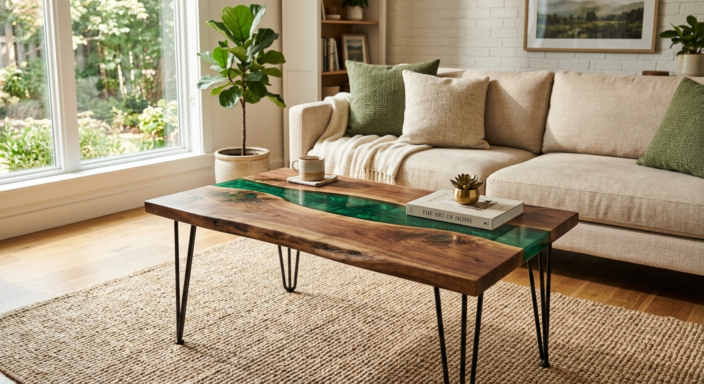 Walnut Live-Edge River Coffee Table