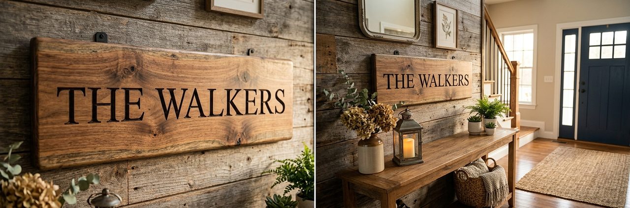 Rustic Family Name Sign · Custom Signs
