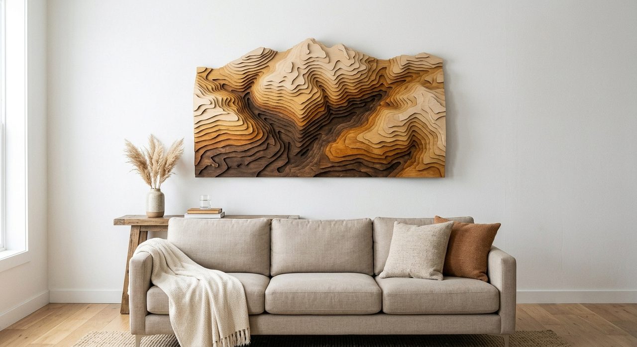 Topographic Mountain Wall Piece · Wall Art